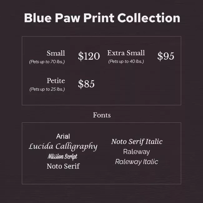 Blue Paw Print Collection