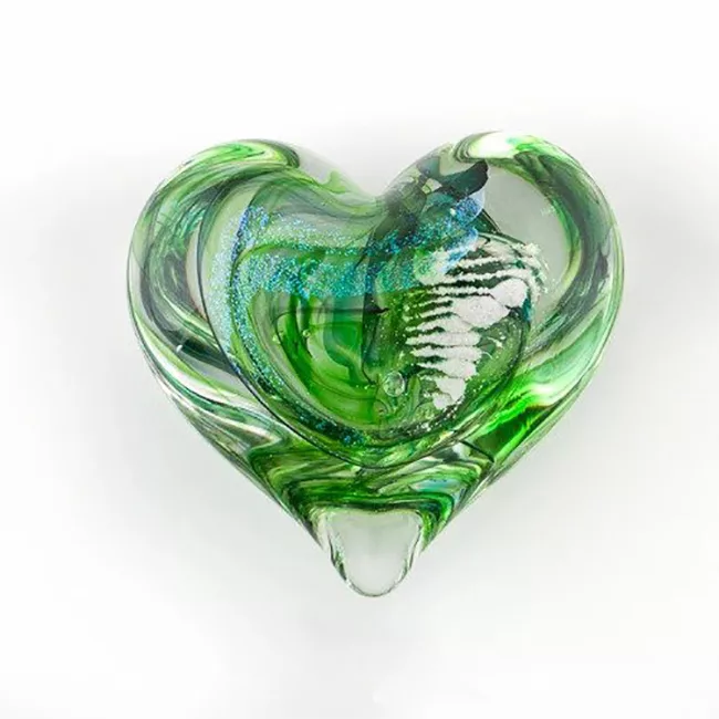 Soulburst Glass Heart - Greens