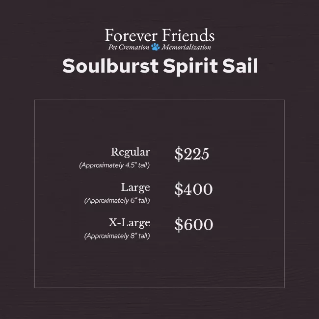 Soulburst Spirit Sail - Size and Price Information